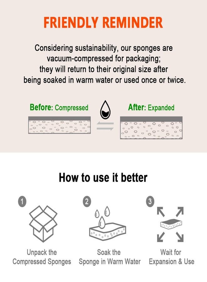 AIDEA Sponges Non Scratch, 12Count, Natural Sponge for Non Stick Cookware, Sponges Kitchen, Cellulose Scrub Sponge for Dishes, Cleaning Power for Kitchen, Bathroom, Household - Image 3